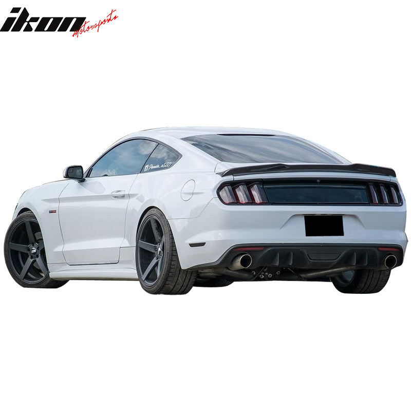 Rear Spoiler Wing for 2015-2023 Ford Mustang , Matte Carbon Fiber High Kick  V Style Trunk Spoiler – Ikon Motorsports
