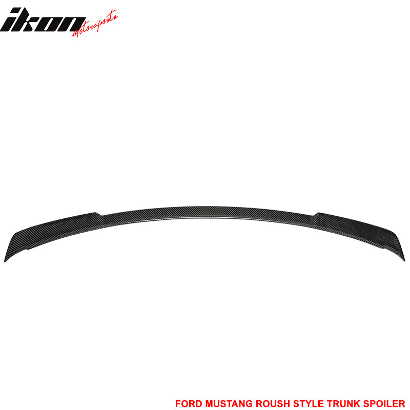 Fits 15-23 Ford Mustang Coupe R Style Trunk Spoiler Wing - Matte Carbon Fiber