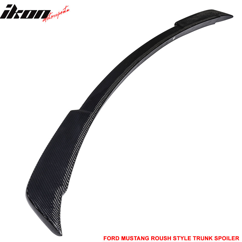 Fits 15-23 Ford Mustang Coupe R Style Trunk Spoiler Wing - Matte Carbon Fiber