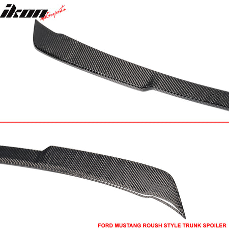 Fits 15-23 Ford Mustang Coupe R Style Trunk Spoiler Wing - Matte Carbon Fiber