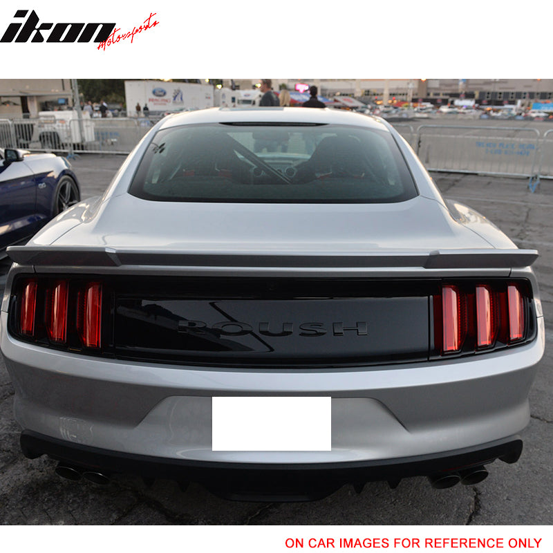 IKON MOTORSPORTS, Rear Trunk Spoiler Compatible With 2015-2023 Ford Mustang Coupe, Trunk Spoiler Wing Lip ABS Roush Style Painted #J7 - Magnetic Metallic, 2016 2017 2018 2019 2020