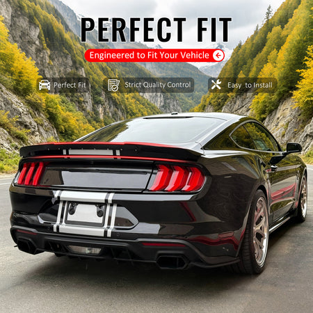 Fits 15-23 Mustang Shelby Super Snake Carbon Fiber Print ABS Trunk Spoiler