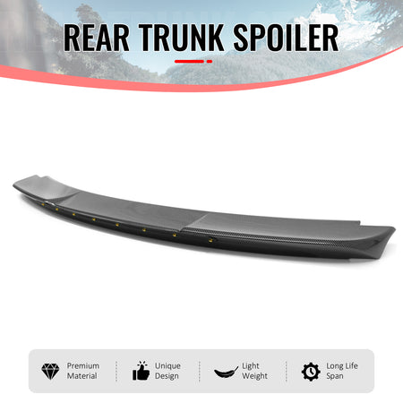 Fits 15-23 Mustang Shelby Super Snake Trunk Spoiler Carbon Fiber Print Rear Wing