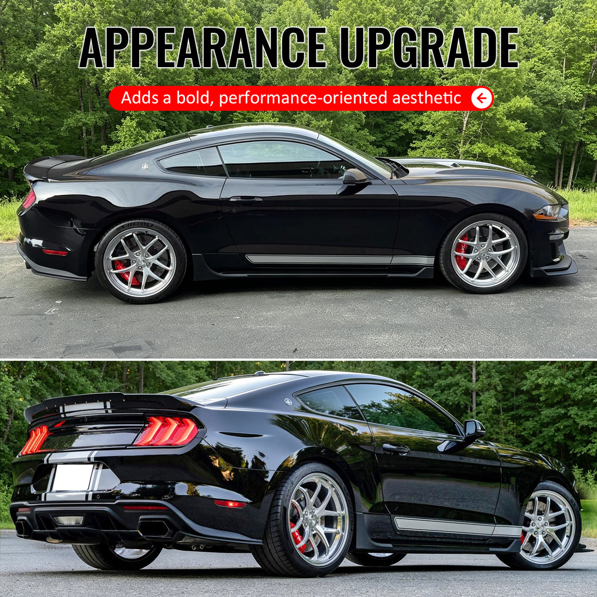 Fits 15-23 Mustang Shelby Super Snake Trunk Spoiler Gloss Black Rear Wing ABS