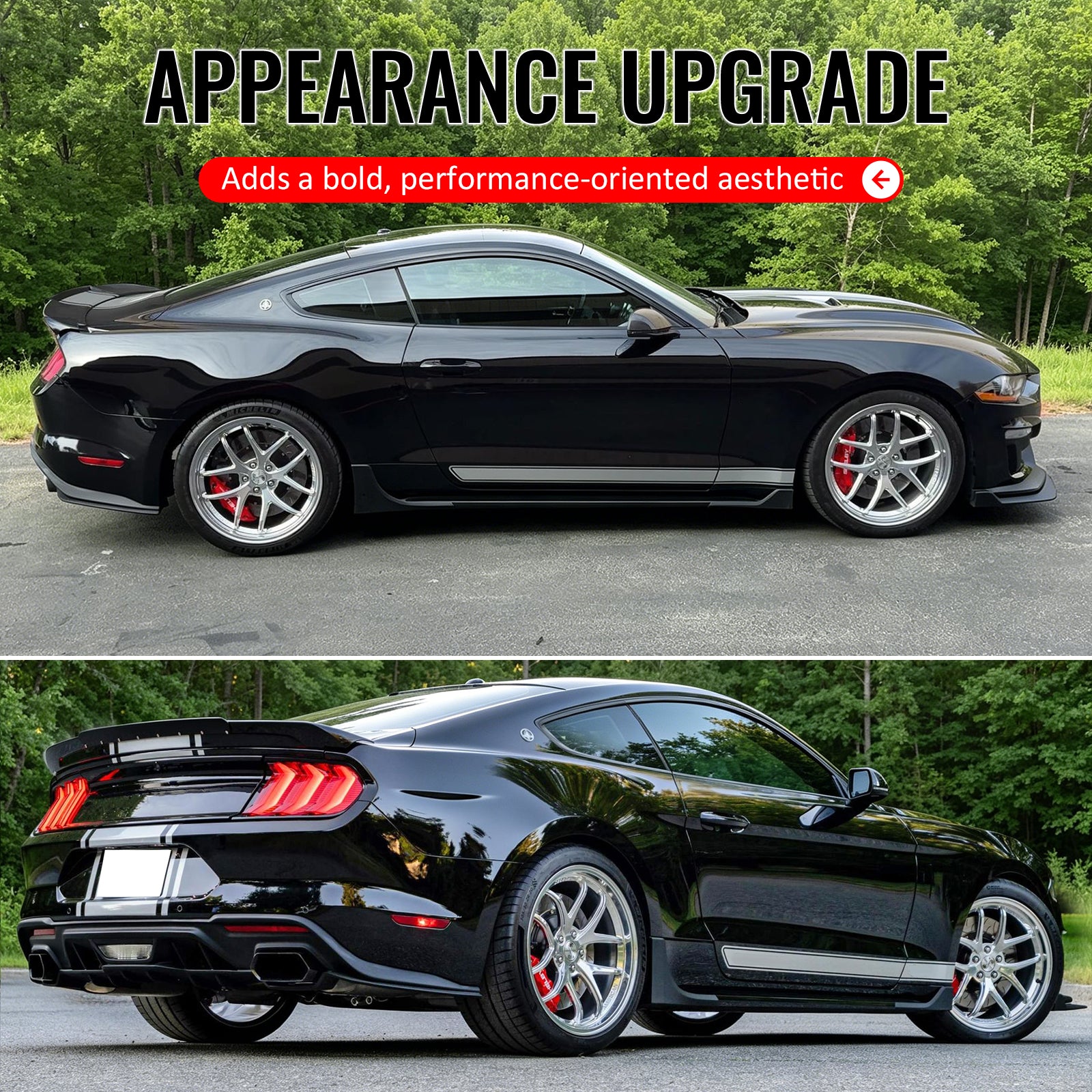 Fits 15-23 Mustang Shelby Super Snake Trunk Spoiler Gloss Black Rear Wing ABS