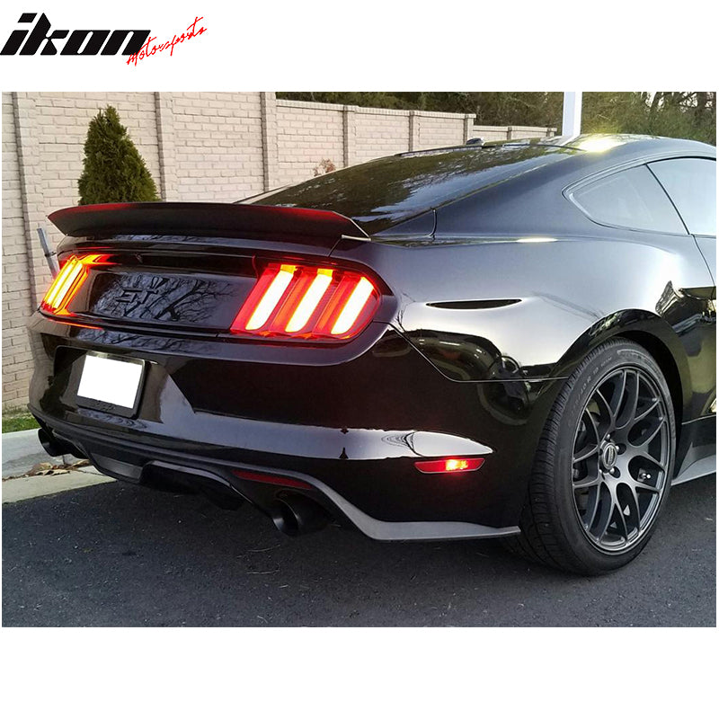 Compatible With 15-23 Ford Mustang Trunk Spoiler Wing Glossy Black ABS