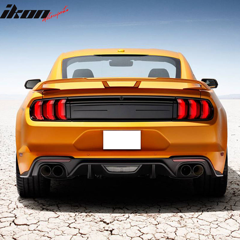 IKON MOTORSPORTS, Trunk Spoiler Compatible With 2015-2022 Ford Mustang Coupe, Rear Trunk Lip Wing Spoiler Rear Lid Wing ABS Plastic TP Style Painted #M6466 Oxford White, 2016 2017 2018 2019 2020