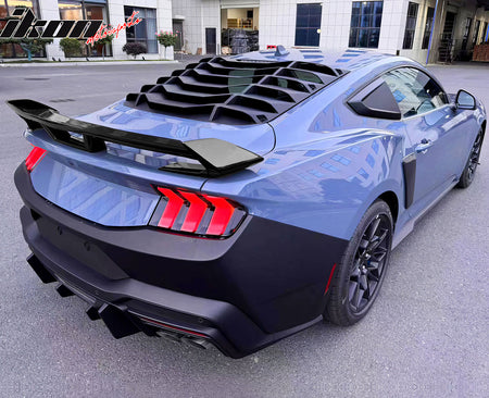 Fits 24-25 Ford Mustang 7th Gen S650 Dark Horse Matte Black Trunk Spoiler ABS