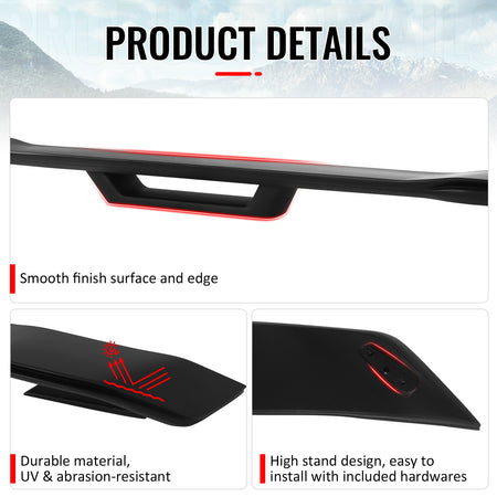 Fits 24-26 Ford Mustang Dark Horse Style Rear Trunk Spoiler Wing ABS
