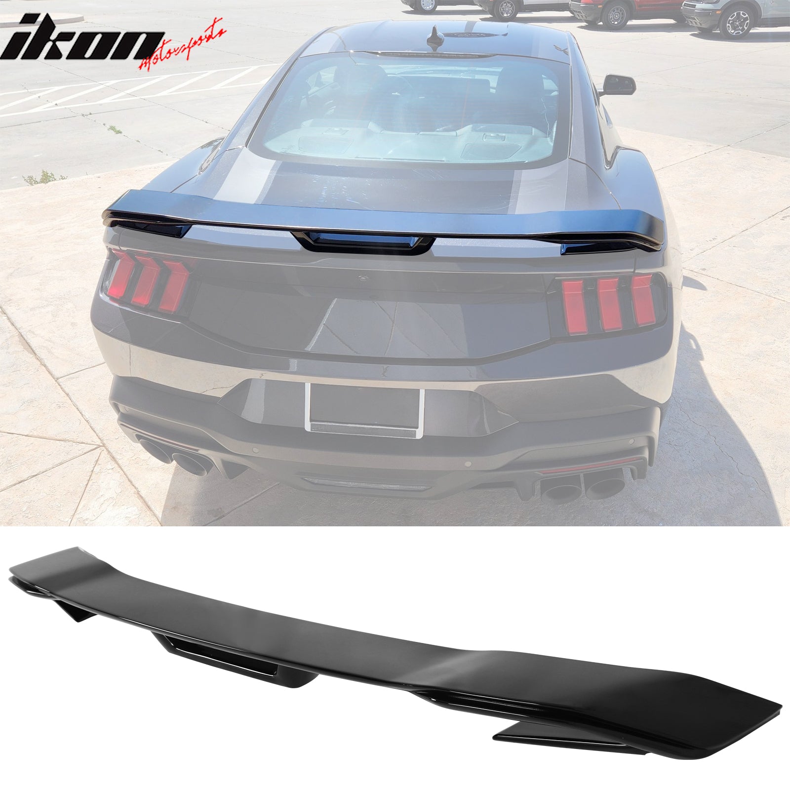 Fits 24-26 Ford Mustang Dark Horse Style Rear Trunk Spoiler Wing ABS