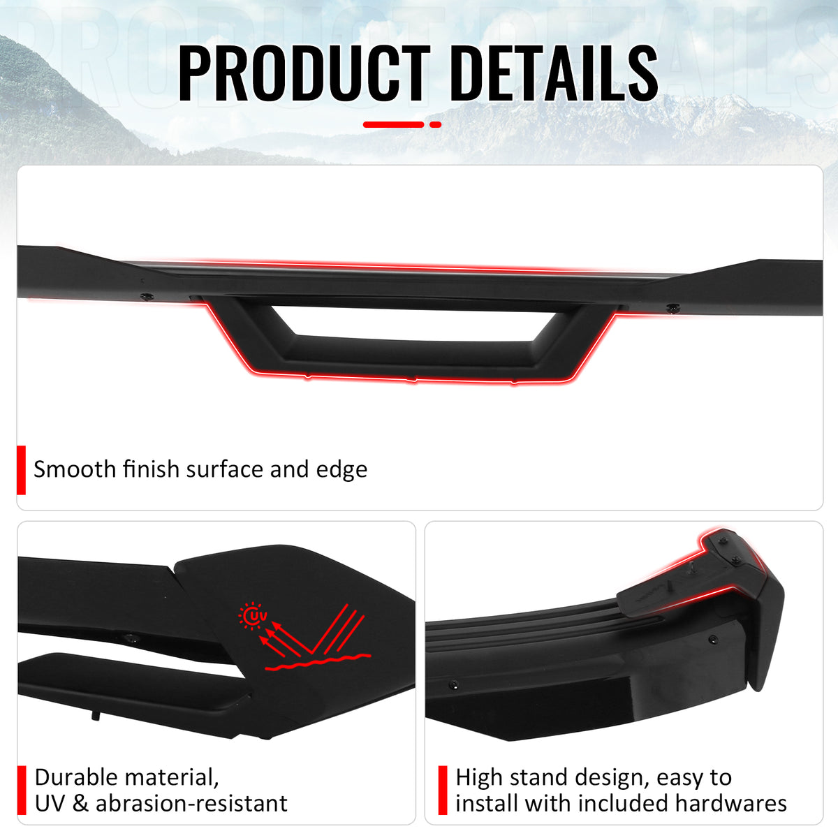 Fits 24-26 Ford Mustang Dark Horse HP Style Rear Trunk Spoiler Wing ABS