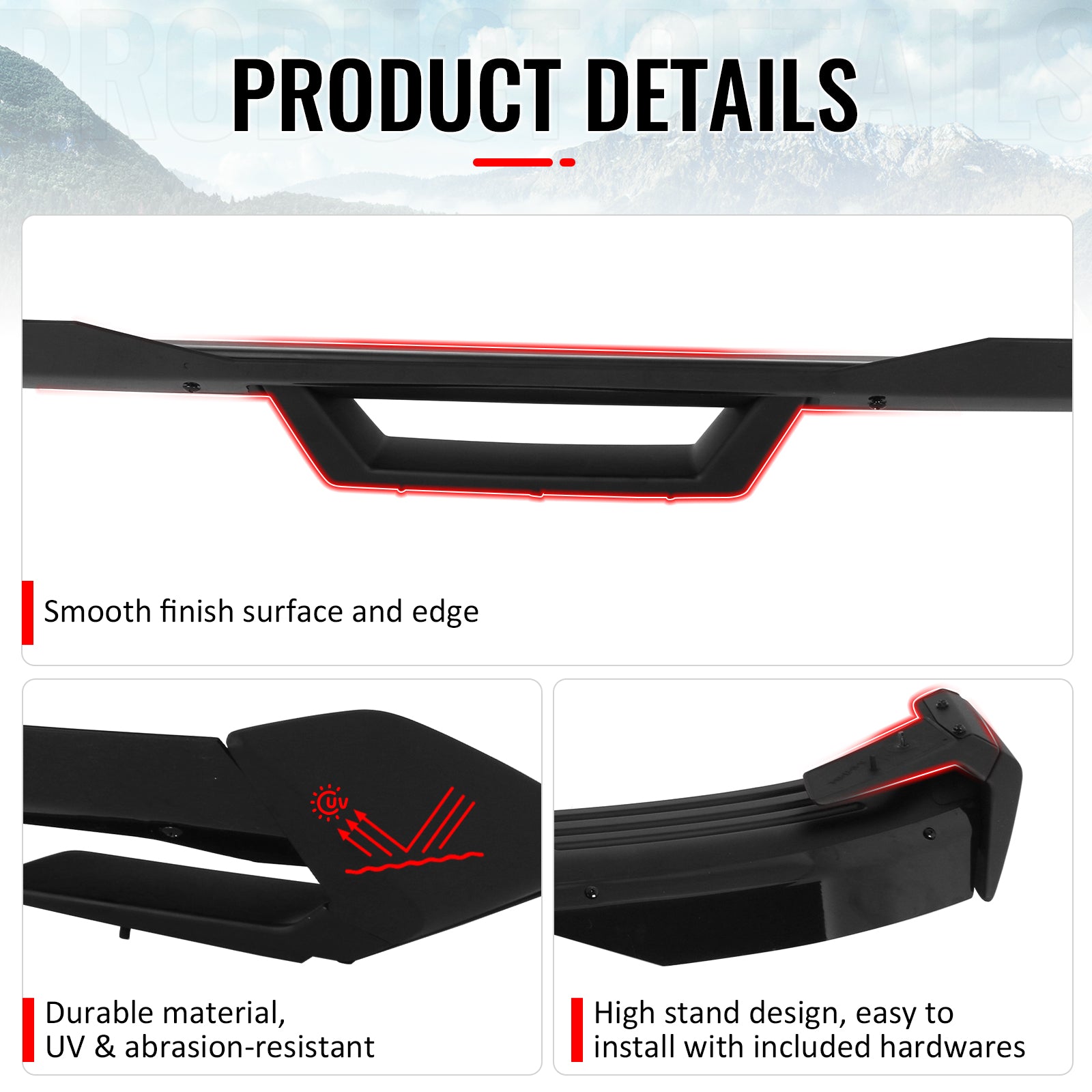 Fits 24-26 Ford Mustang Dark Horse HP Style Rear Trunk Spoiler Wing ABS