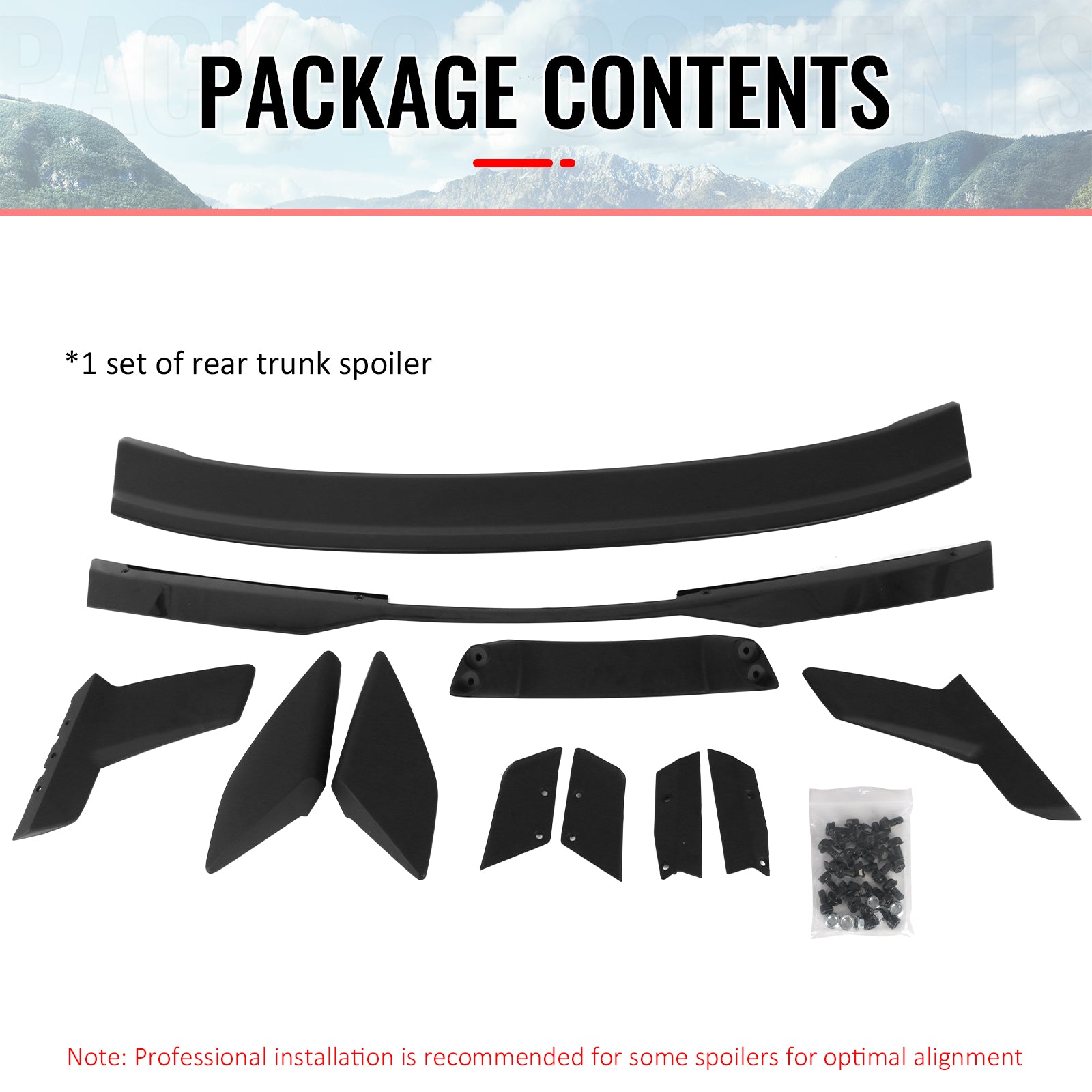 Fits 24-26 Ford Mustang Dark Horse HP Style Rear Trunk Spoiler Wing ABS