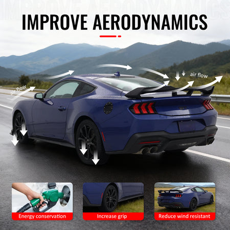 Fits 24-26 Ford Mustang Dark Horse HP Style Rear Trunk Spoiler Wing ABS