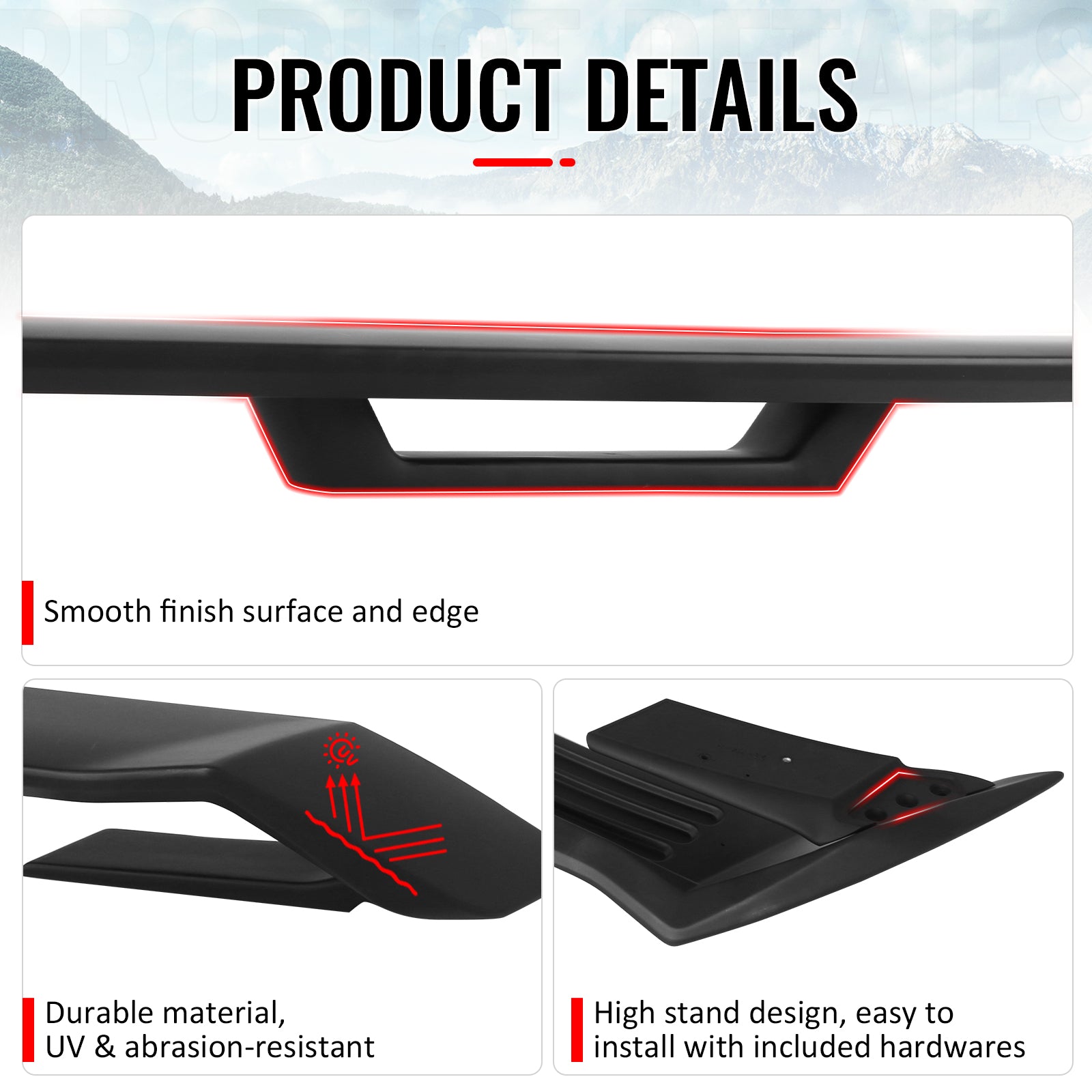 Fits 24-26 Ford Mustang OE GT Performance Style Trunk Spoiler Wing ABS