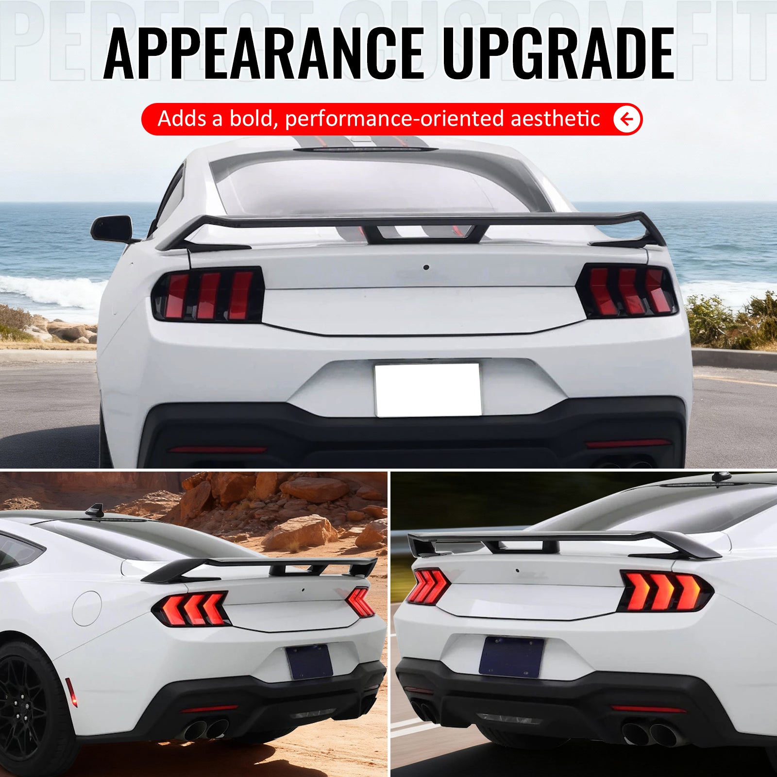 Fits 24-26 Ford Mustang OE GT Performance Style Trunk Spoiler Wing ABS