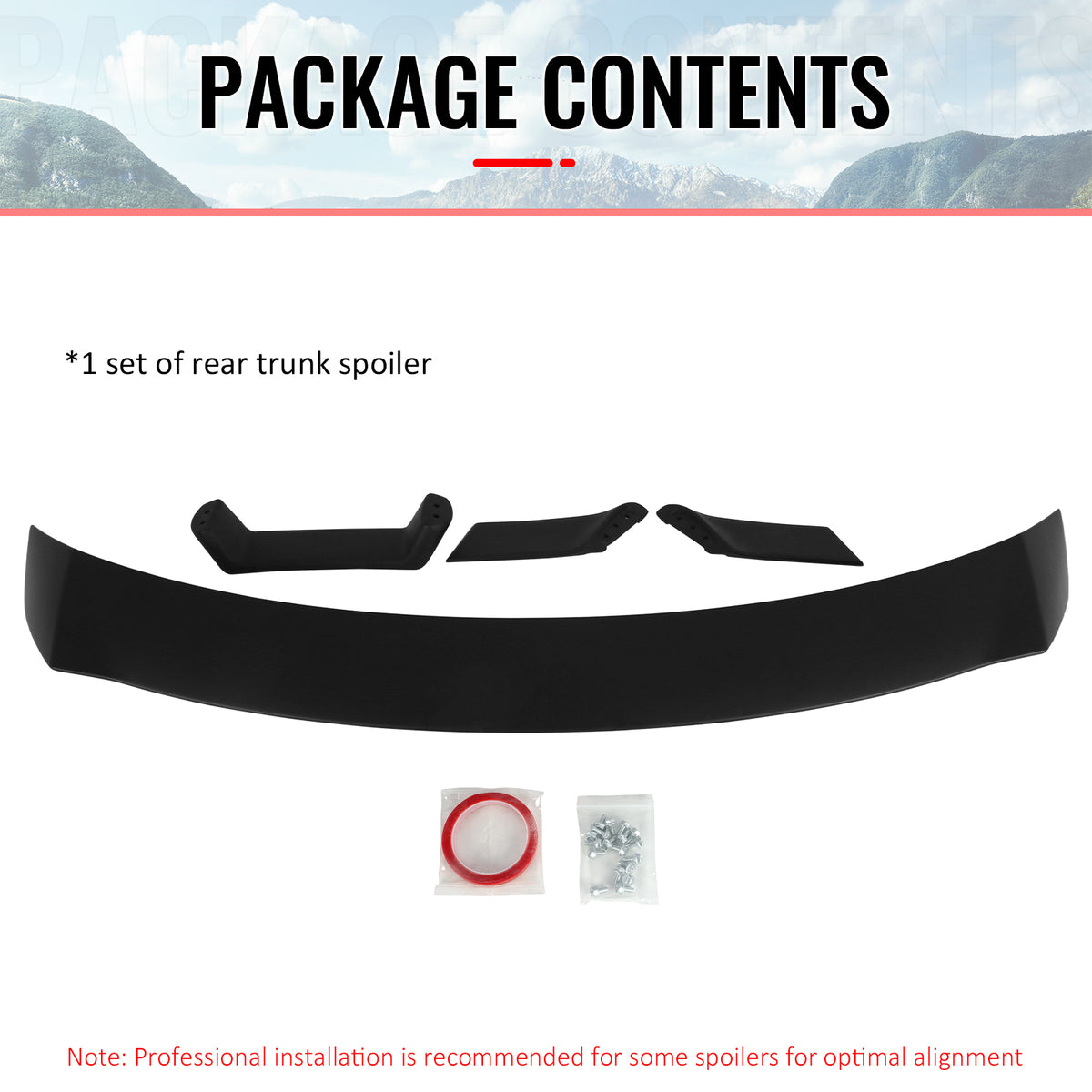 Fits 24-26 Ford Mustang OE GT Performance Style Trunk Spoiler Wing ABS