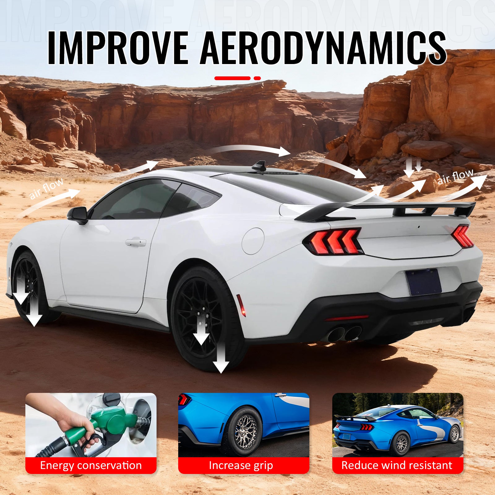 Fits 24-26 Ford Mustang OE GT Performance Style Trunk Spoiler Wing ABS