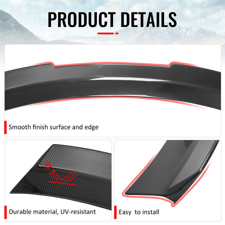 For 24-26 Ford Mustang SK Style Duckbill Trunk Spoiler Carbon Fiber Print ABS