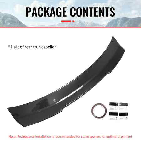 For 24-26 Ford Mustang SK Style Duckbill Trunk Spoiler Carbon Fiber Print ABS