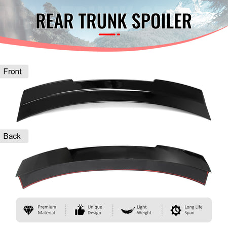For 24-26 Ford Mustang SK Style Duckbill Trunk Spoiler Gloss Black Rear Wing ABS