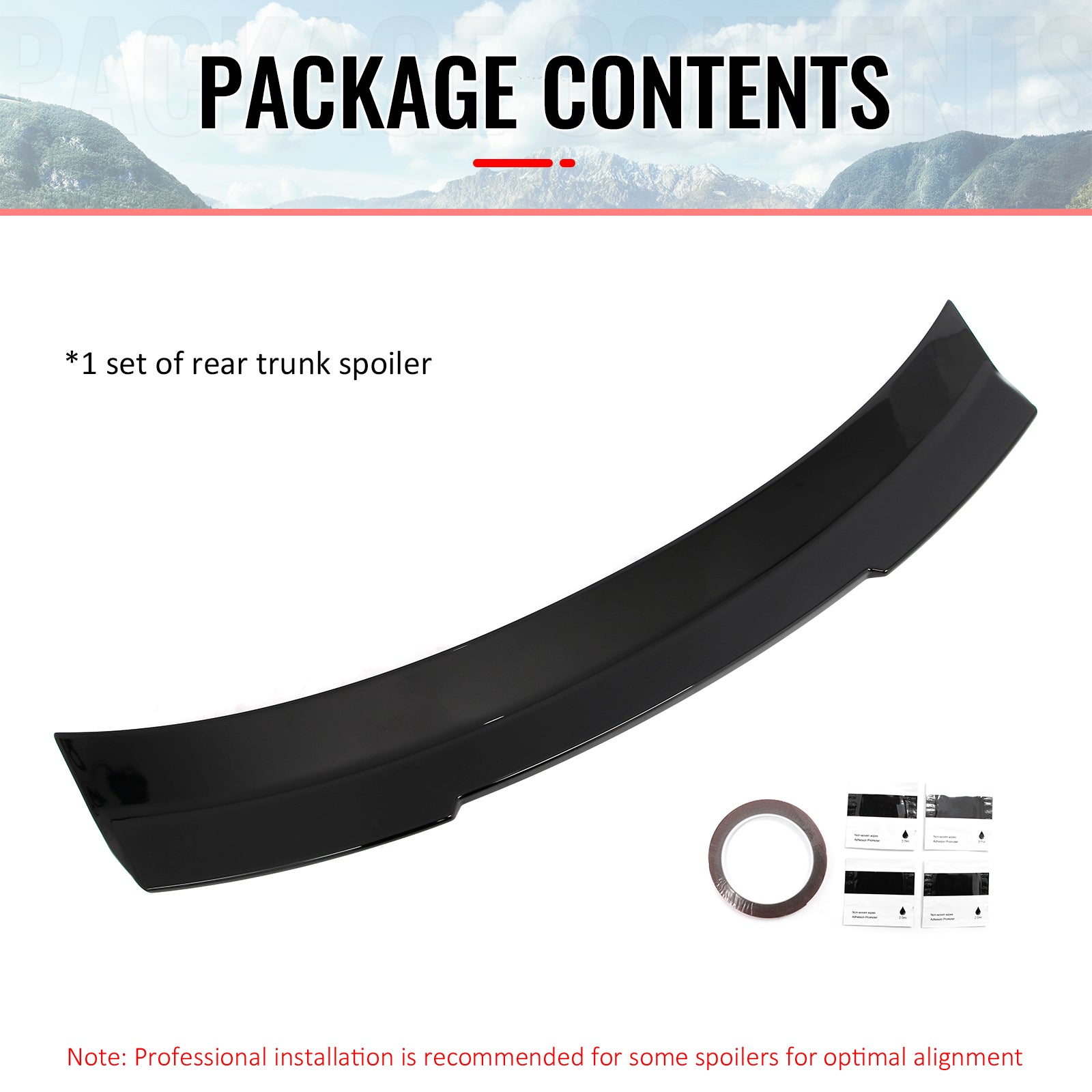 For 24-26 Ford Mustang SK Style Duckbill Trunk Spoiler Gloss Black Rear Wing ABS