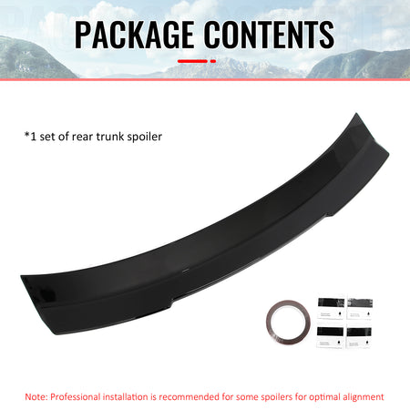For 24-26 Ford Mustang SK Style Duckbill Trunk Spoiler Gloss Black Rear Wing ABS