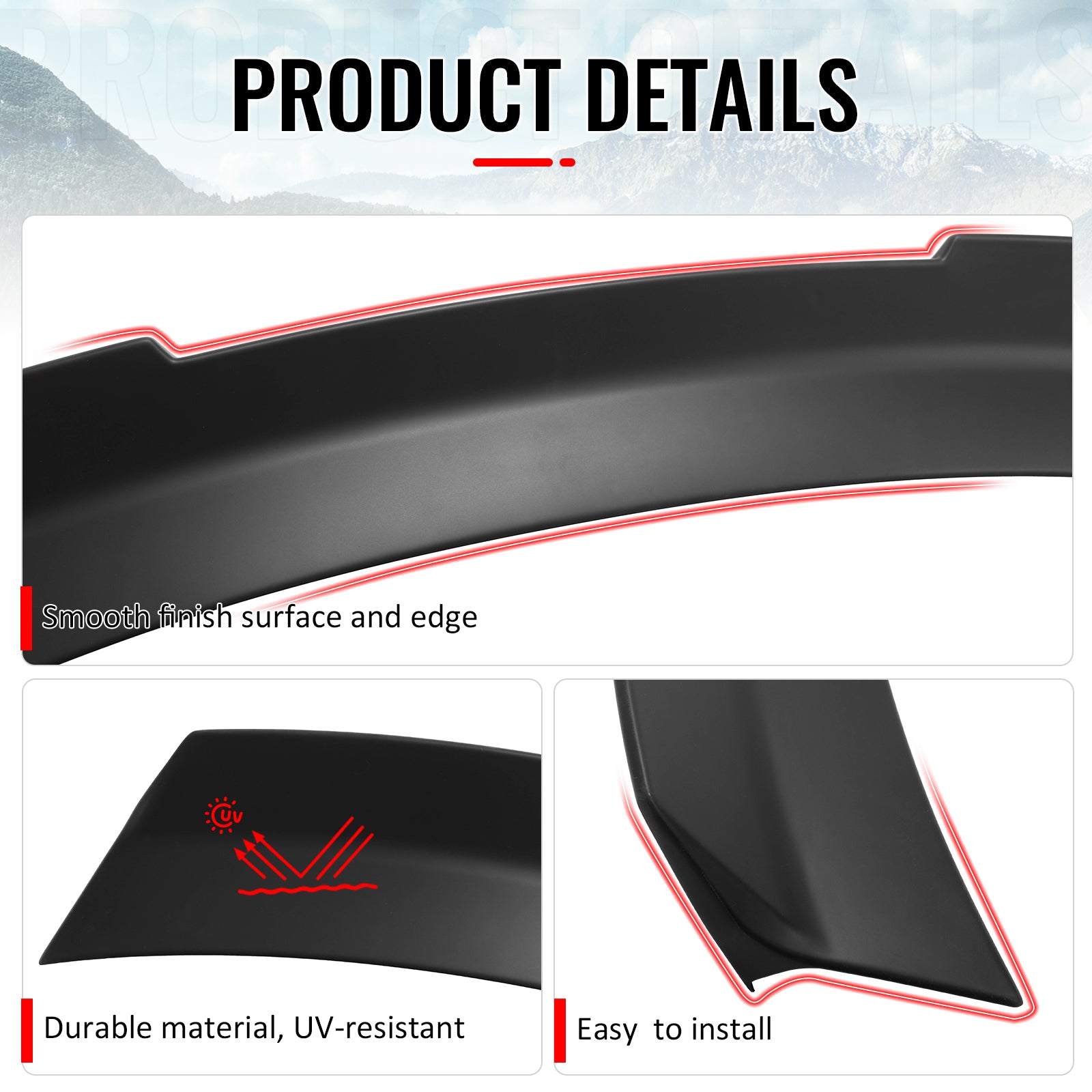 For 24-26 Ford Mustang SK Style Duckbill Trunk Spoiler Matte Black Rear Wing ABS