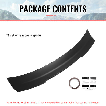 For 24-26 Ford Mustang SK Style Duckbill Trunk Spoiler Matte Black Rear Wing ABS