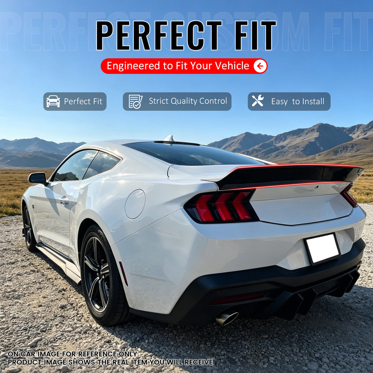 Fit 2024-2026 Ford Mustang S650 Coupe Trunk Spoiler Carbon Fiber Print
