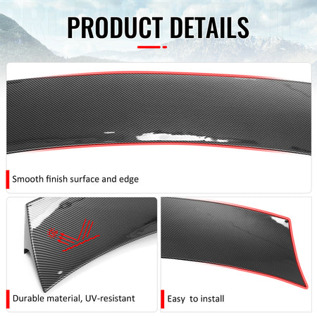 Fits 24-26 Ford Mustang S650 Coupe IKON Style Trunk Spoiler Carbon Fiber Print