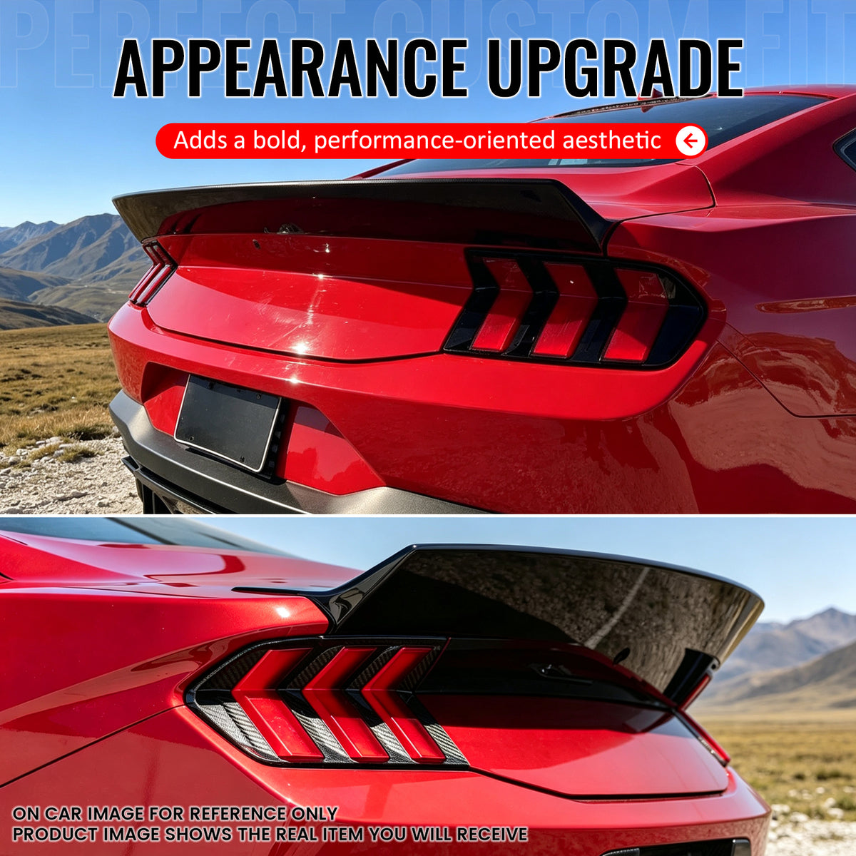 Fits 24-26 Ford Mustang S650 Coupe IKON Style Trunk Spoiler Carbon Fiber Print