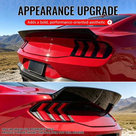 Fits 24-26 Ford Mustang S650 Coupe IKON Style Trunk Spoiler Carbon Fiber Print