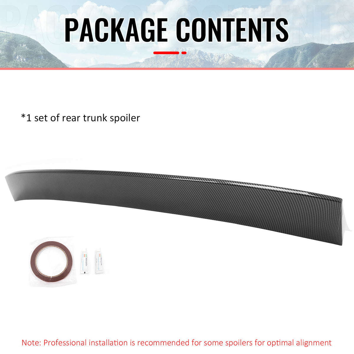 Fits 24-26 Ford Mustang S650 Coupe IKON Style Trunk Spoiler Carbon Fiber Print