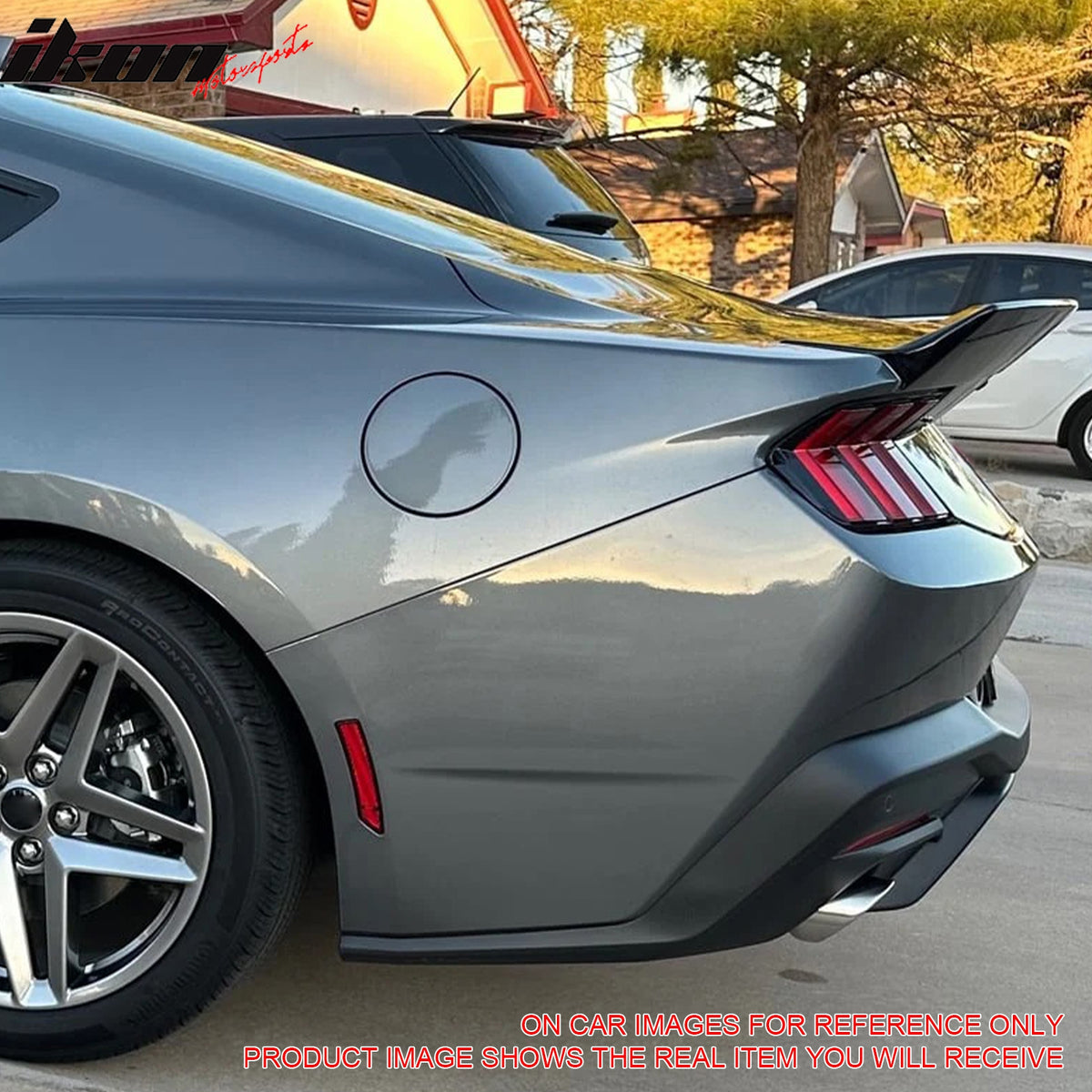 Fits 24-26 Ford Mustang S650 Coupe IKON Style Trunk Spoiler Carbon Fiber Print