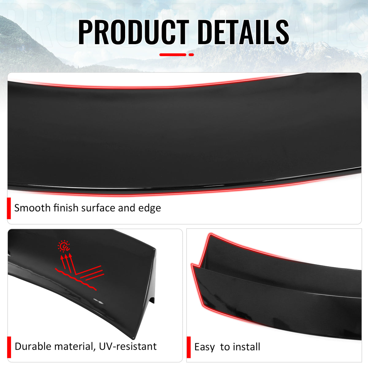 Fits 24-26 Ford Mustang S650 Coupe IKON Style Duckbill Trunk Spoiler Gloss Black