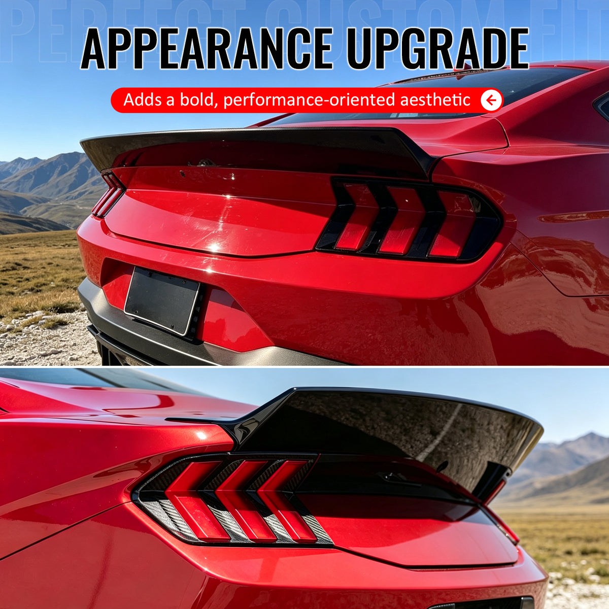 Fits 24-26 Ford Mustang S650 Coupe IKON Style Duckbill Trunk Spoiler Gloss Black