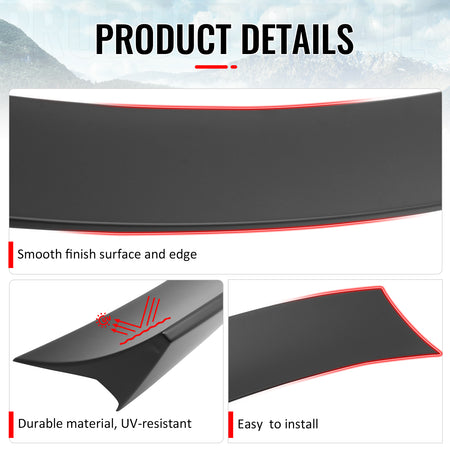 Fits 24-26 Ford Mustang S650 Coupe IKON Style Duckbill Trunk Spoiler Matte Black