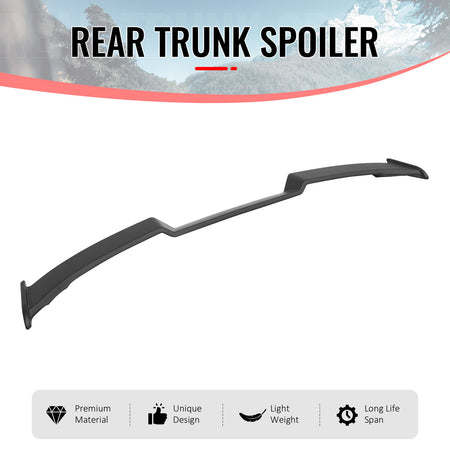 IKON MOTORSPORTS, Trunk Spoiler Compatible with 2021-2025 Ford Mustang Mach-E, IKON V4 Style Painted ABS Plastic Rear Trunk Lid Spoiler Wing Lip