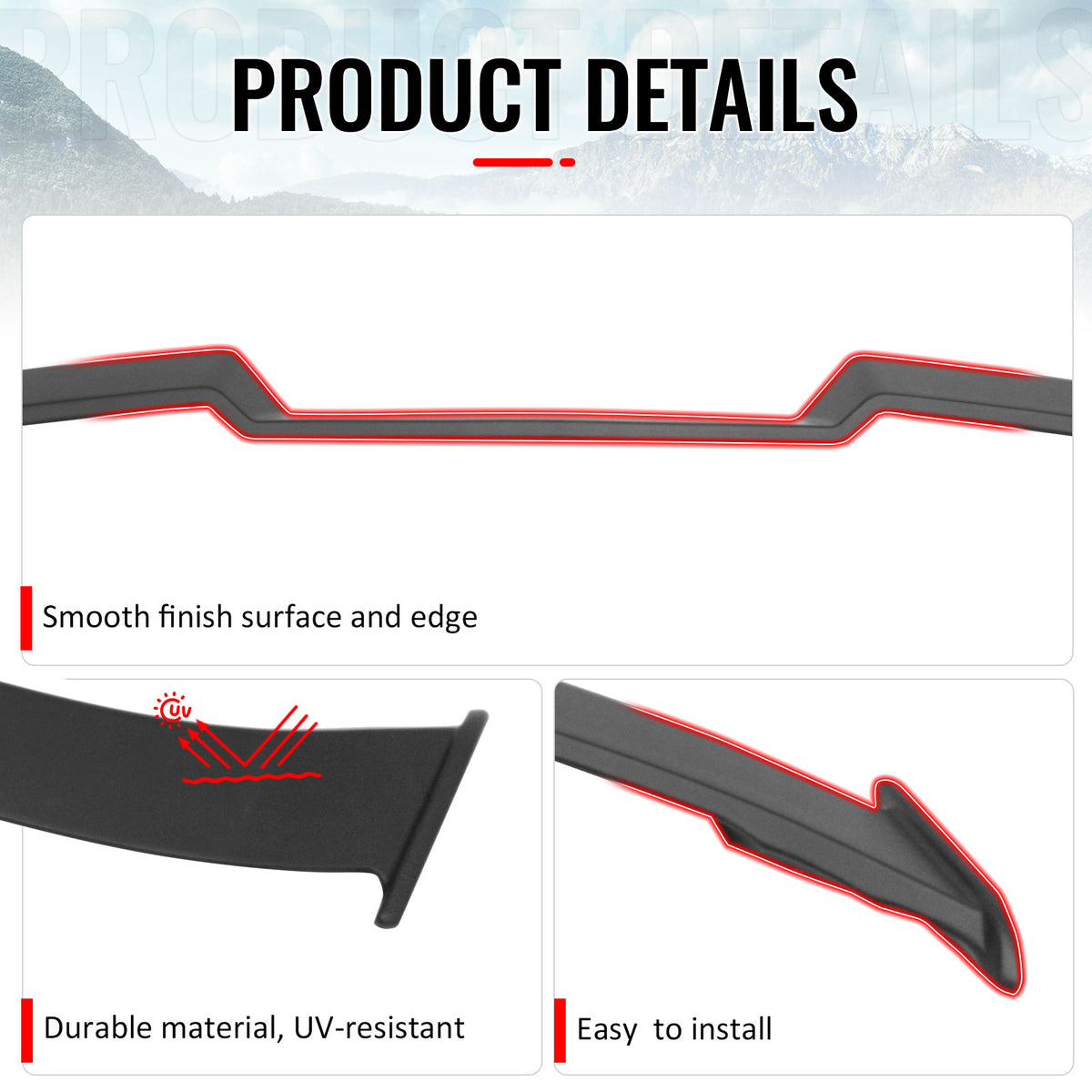 IKON MOTORSPORTS, Trunk Spoiler Compatible with 2021-2025 Ford Mustang Mach-E, IKON V4 Style Painted ABS Plastic Rear Trunk Lid Spoiler Wing Lip