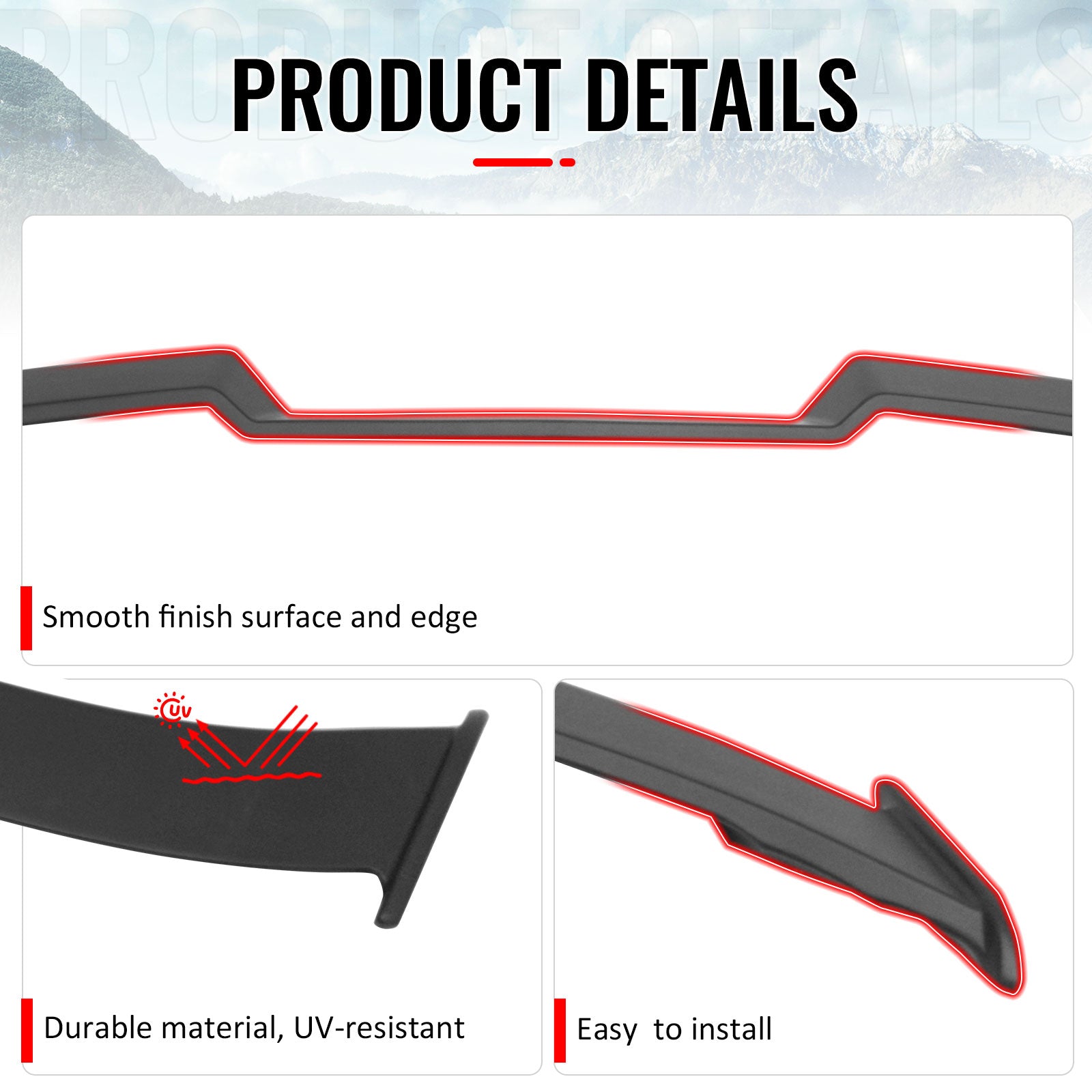 IKON MOTORSPORTS, Trunk Spoiler Compatible with 2021-2025 Ford Mustang Mach-E, IKON V4 Style Painted ABS Plastic Rear Trunk Lid Spoiler Wing Lip