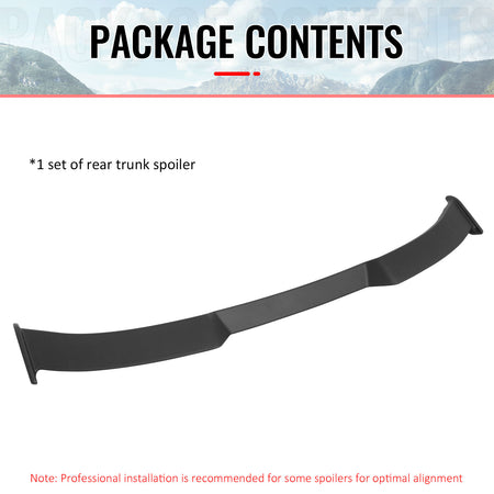 IKON MOTORSPORTS, Trunk Spoiler Compatible with 2021-2025 Ford Mustang Mach-E, IKON V4 Style Painted ABS Plastic Rear Trunk Lid Spoiler Wing Lip