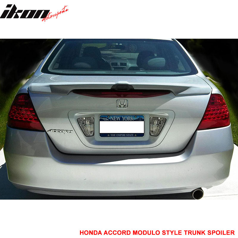 Trunk Spoiler Compatible With 2006-2007 Honda Accord, MD Style Gray ABS Car Exterior Trunk Spoiler Rear Wing Tail Roof Top Lid by IKON MOTORSPORTS