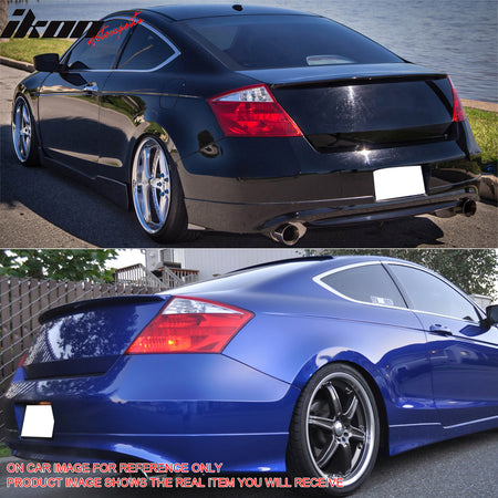 IKON MOTORSPORTS, Trunk Spoiler Compatible with 2008-2012 Honda Accord 2-Door Coupe, OE Style Painted #R94 R94X San Marino Red ABS Plastic Rear Trunk Lid Spoiler Wing Lip