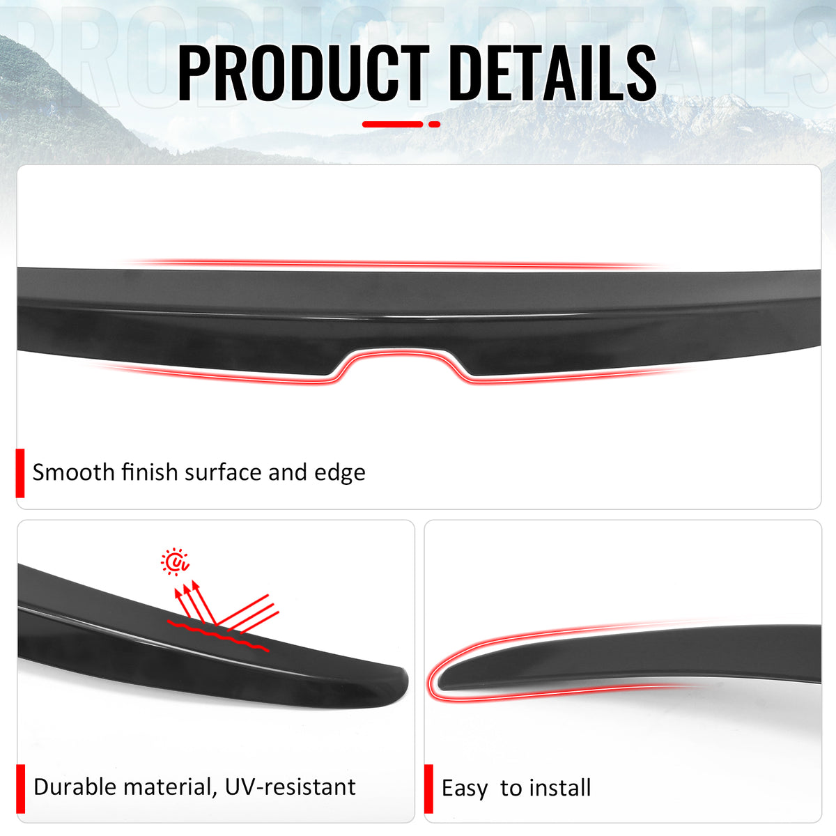 Fits 08-12 Honda Accord Sedan OE Style Trunk Spoiler Matte Black Rear Wing ABS