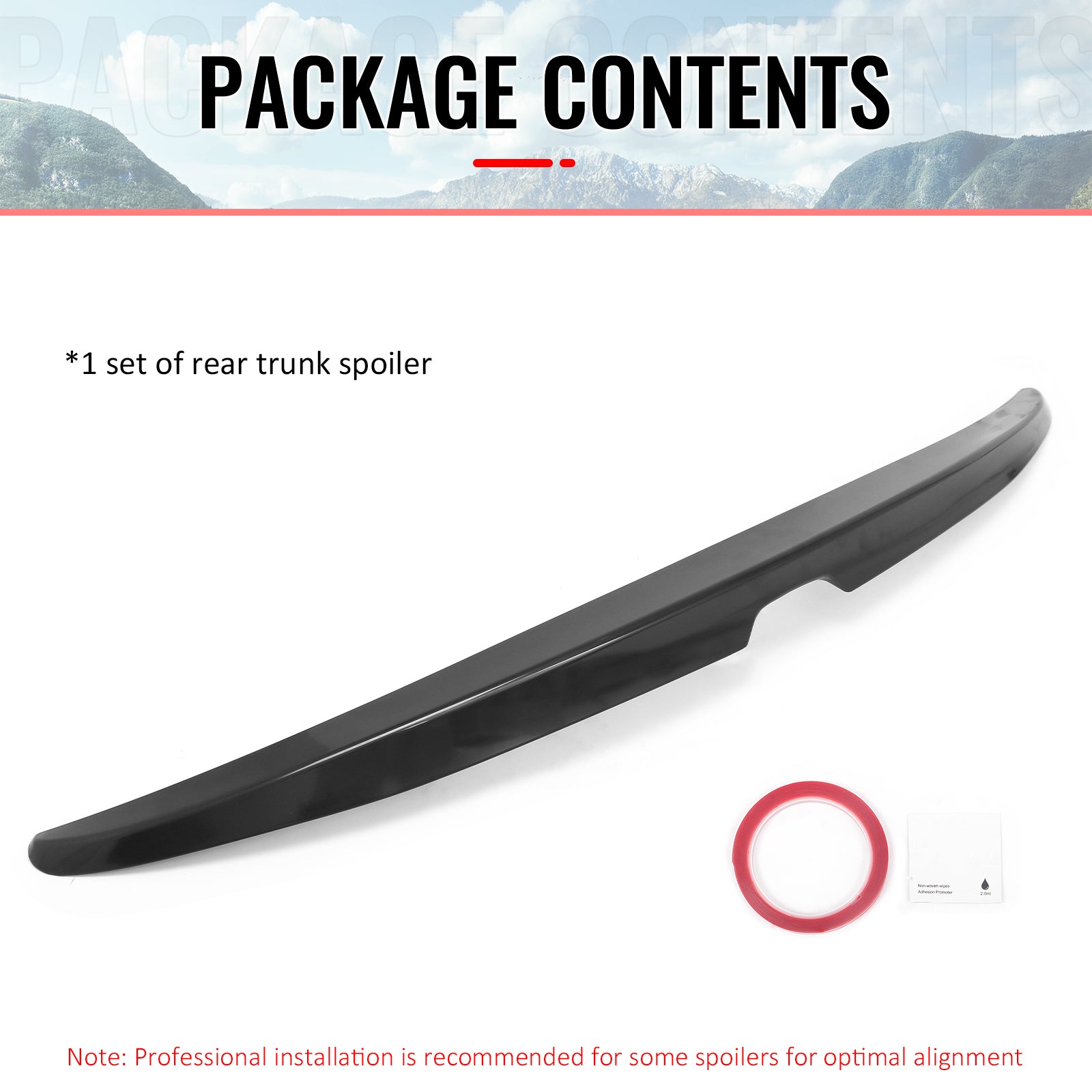 Fits 08-12 Honda Accord Sedan OE Style Trunk Spoiler Matte Black Rear Wing ABS