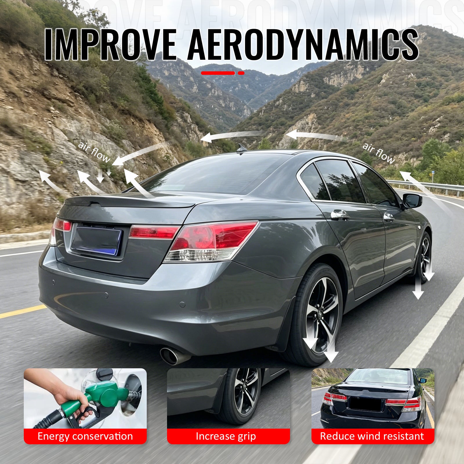 Fits 08-12 Honda Accord Sedan OE Style Trunk Spoiler Matte Black Rear Wing ABS