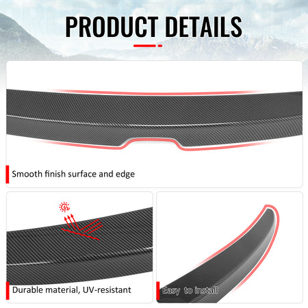 Fits 08-12 Accord Sedan OE Style Trunk Spoiler Carbon Fiber Print Rear Wing ABS