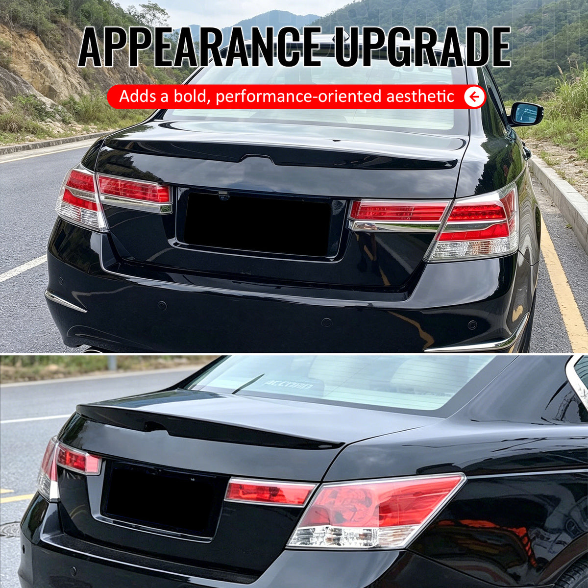 Fits 08-12 Accord Sedan OE Style Trunk Spoiler Carbon Fiber Print Rear Wing ABS