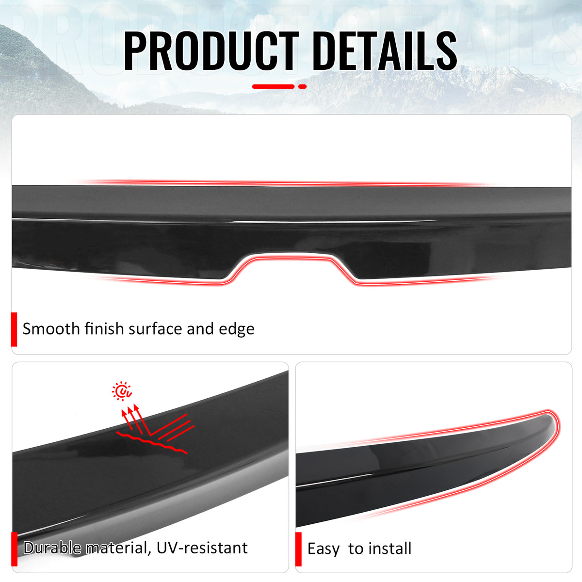 Fits 08-12 Honda Accord Sedan OE Style Trunk Spoiler Gloss Black Rear Wing ABS
